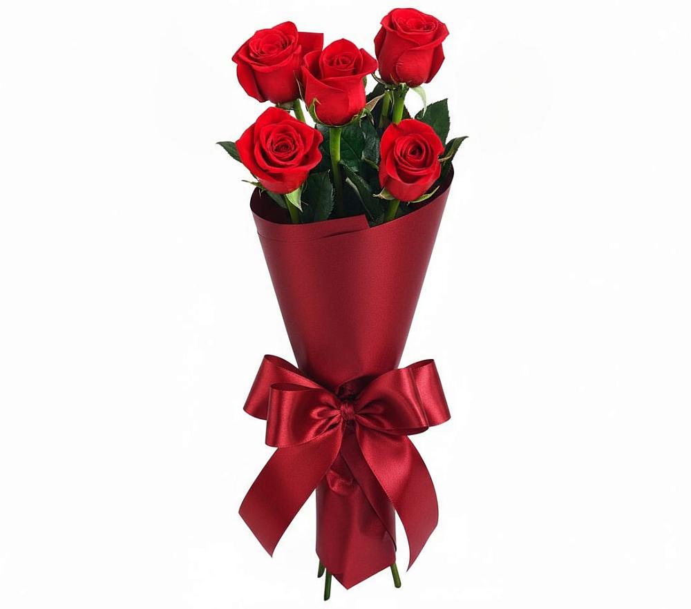 Букет 5 Красных роз Эдлесс Лав в Белой Холунице