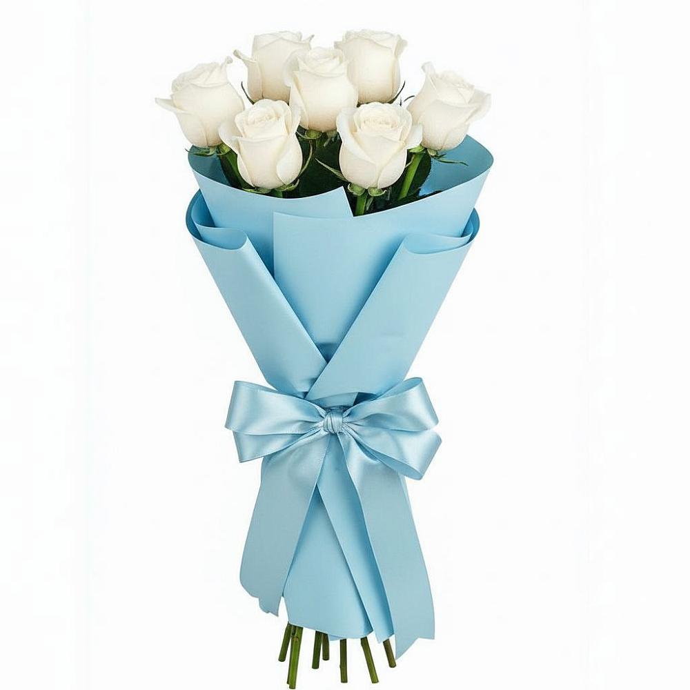 Букет 7 белых роз Проуд в Белой Холунице