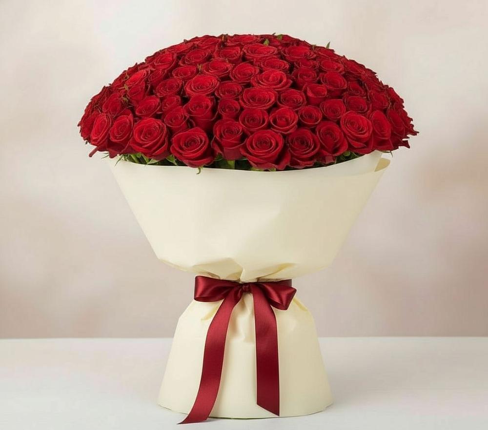 Букет 101 Красная роза Милано в Белой Холунице
