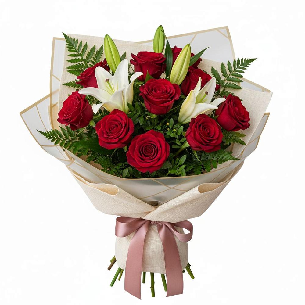 Букет цветов из: Лилии и Розы в Белой Холунице