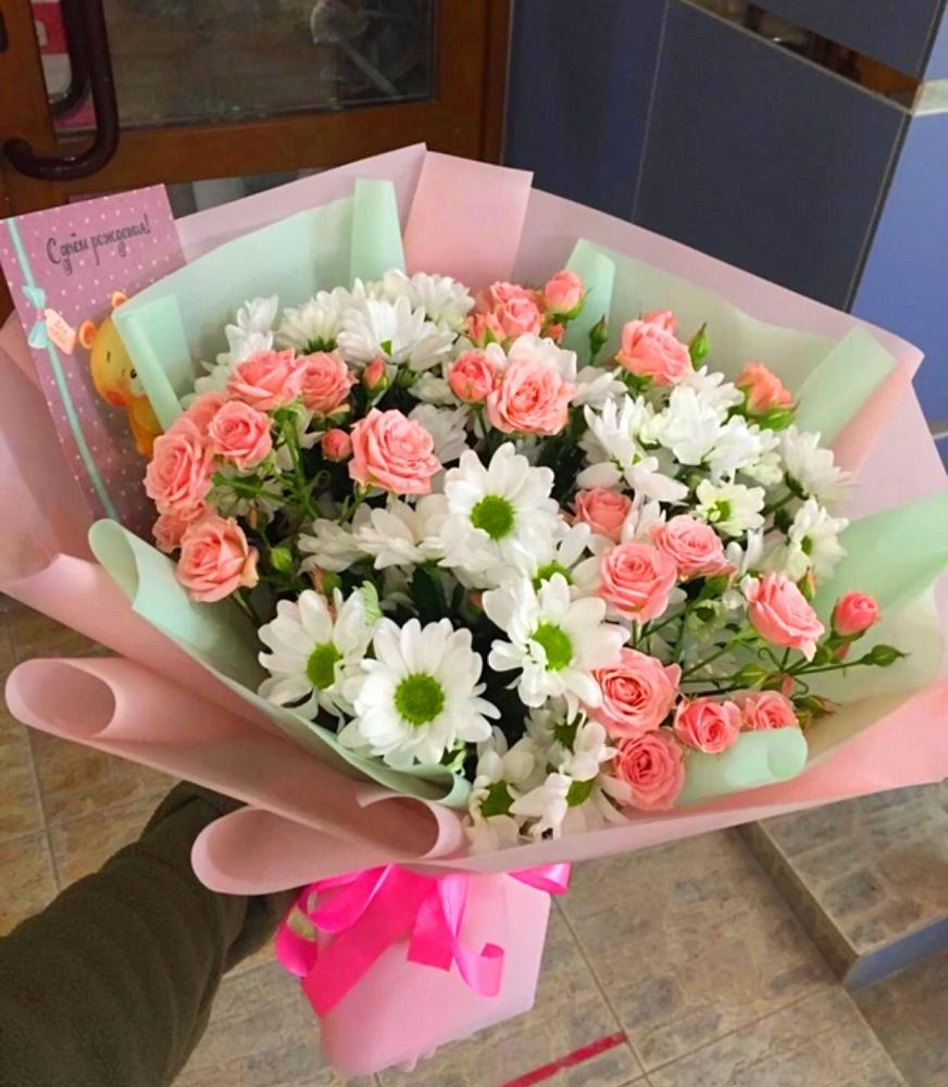 Букет цветов из: Розы и Хризантемы в Белой Холунице