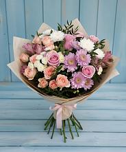 Букет цветов из:  Хризантемы, Розы и Альстромерии в Белой Холунице