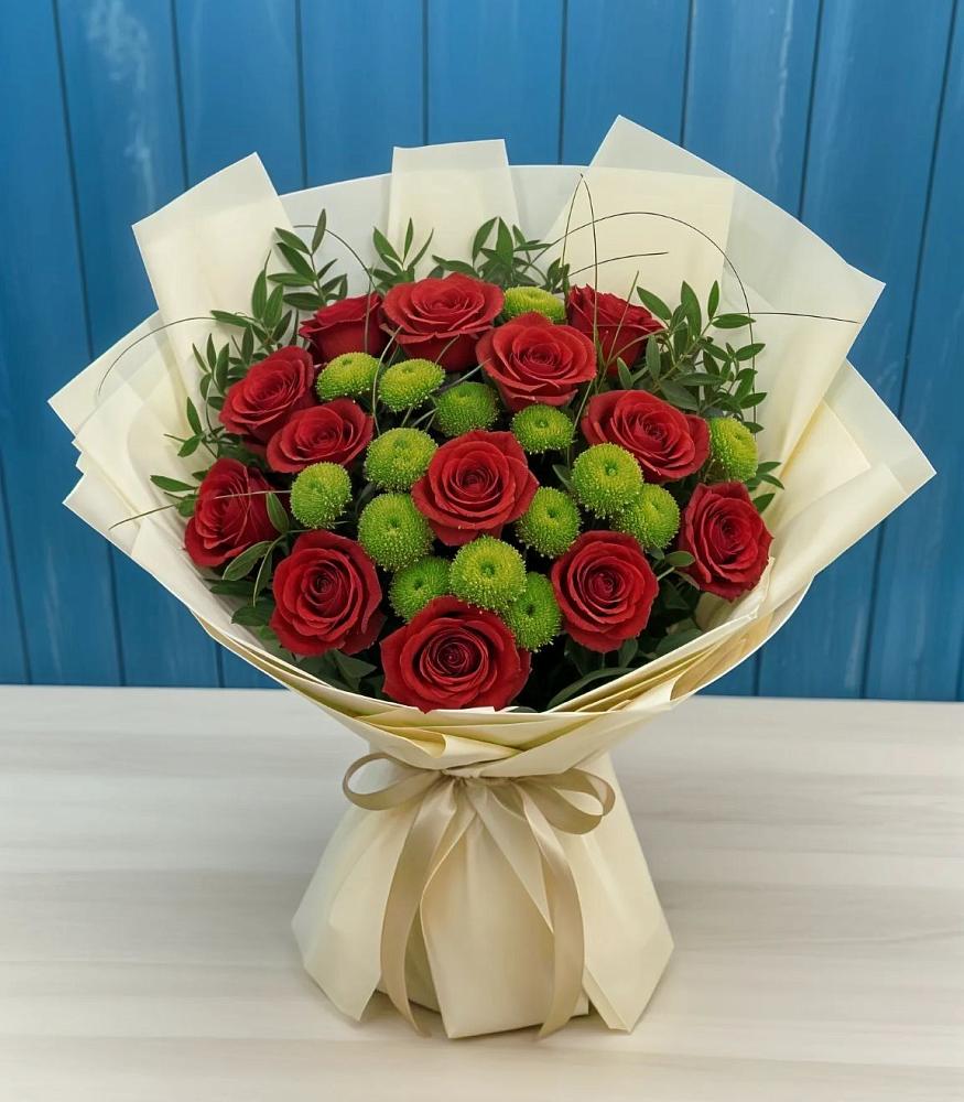 Букет цветов из: Розы и Хризантемы в Белой Холунице